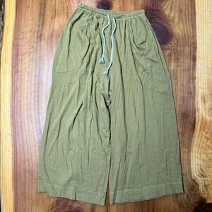 Intimately Free People Womens Pants Large Olive Drawstring Baggy Cotton linen F8